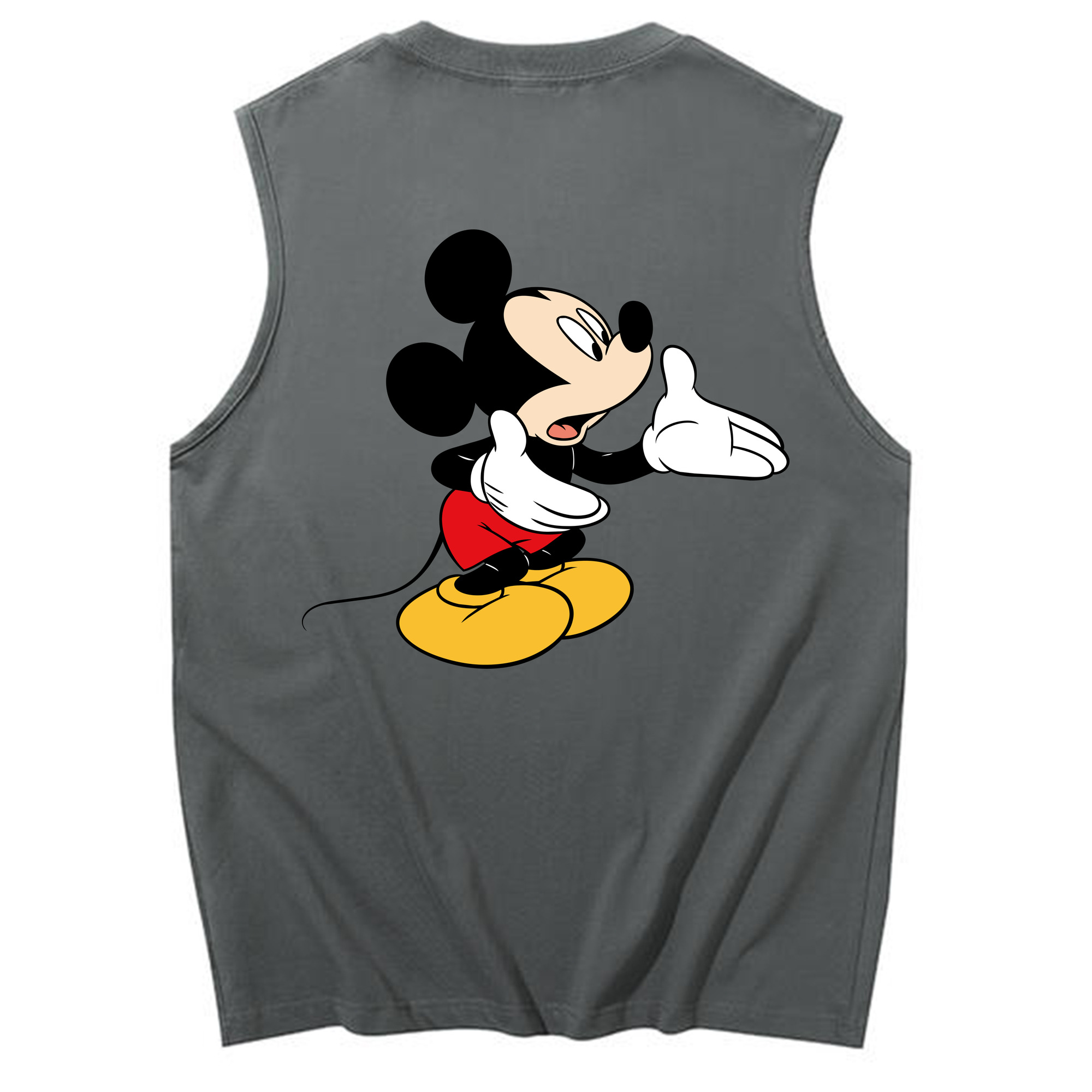 ミッキーマウス Mickey Mouse コットン100％タンクトップ（背面プリント）